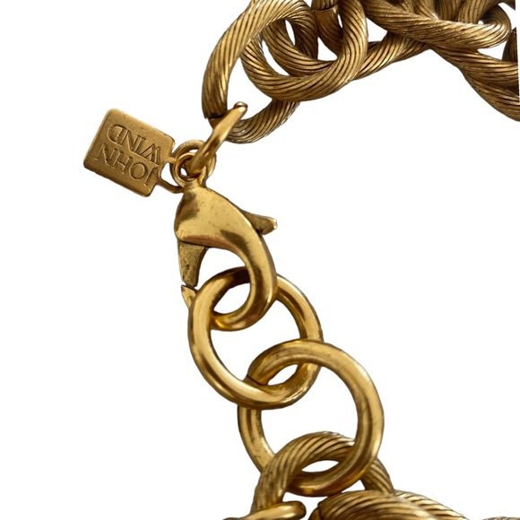 Chunky John Wind chain bracelet Pearl and L initial charm - Picture 4 of 10